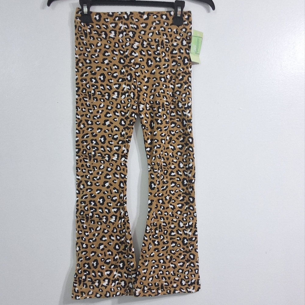 NWT Girls Animal Print Flare Leggings, Size 7/8
